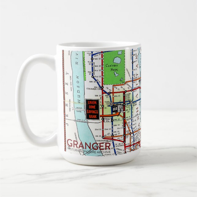 New York Subway Map 15 oz Classic White Mug (Left)
