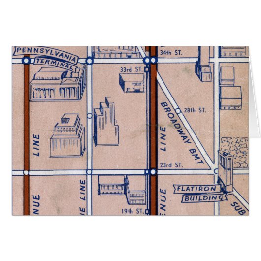 NEW YORK SUBWAY MAP, 1940 2 CARDS (Front Horizontal)