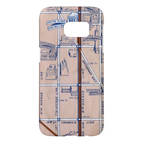 NEW YORK SUBWAY MAP 1940 2 SAMSUNG GALAXY S7 CASE