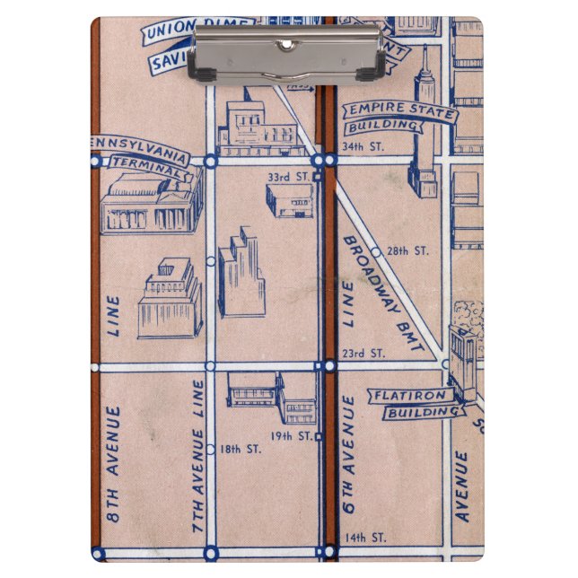 NEW YORK SUBWAY MAP, 1940 2 CLIPBOARD (Front)