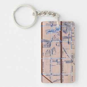 NEW YORK SUBWAY MAP, 1940 2 KEYCHAIN