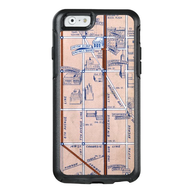 NEW YORK SUBWAY MAP, 1940 2 OTTERBOX iPhone CASE (Back)