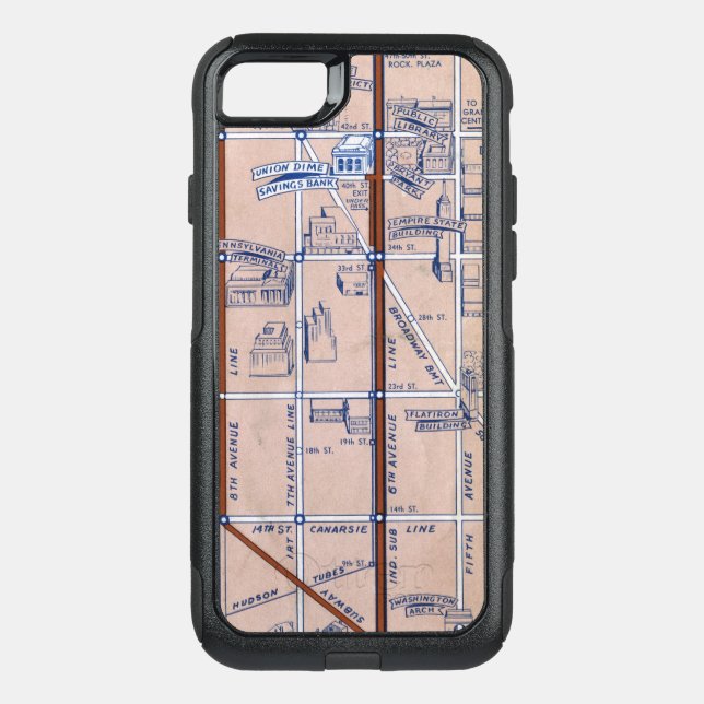 NEW YORK SUBWAY MAP, 1940 2 OTTERBOX iPhone CASE (Back)