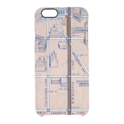 NEW YORK SUBWAY MAP 1940 2 CLEAR iPhone 66S CASE
