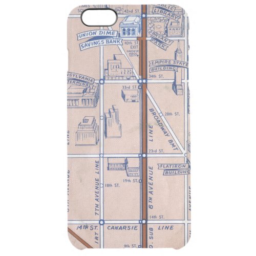 NEW YORK SUBWAY MAP 1940 2 CLEAR iPhone 6 PLUS CASE