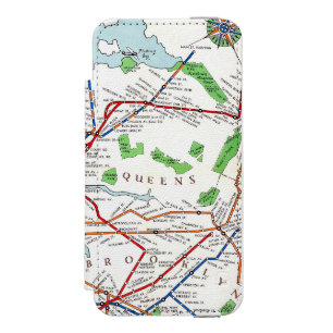 New York: Subway Map, 1940 Wallet Case For iPhone SE/5/5s