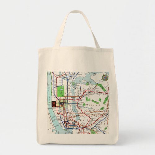 New York Subway Map 1940 Tote Bag