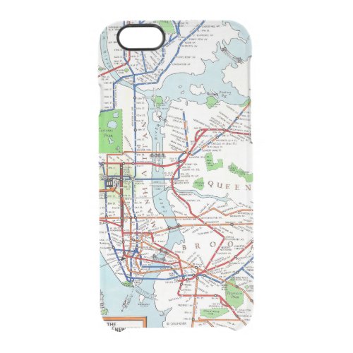 New York Subway Map 1940 Clear iPhone 66S Case