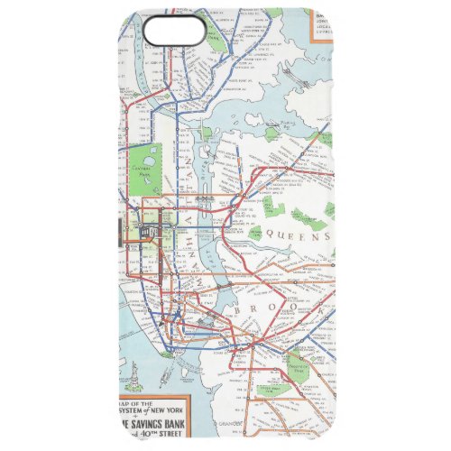 New York Subway Map 1940 Clear iPhone 6 Plus Case