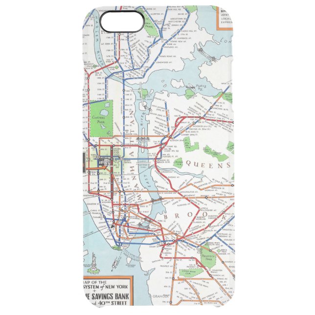 New York: Subway Map, 1940 Uncommon iPhone Case (Back)