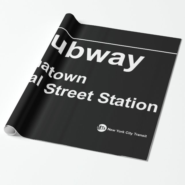 New York Subway Station Wrapping Paper (Unrolled)