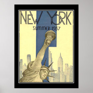 New York summer 1937 Art Deco Poster