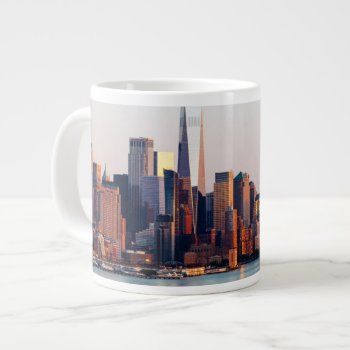 New York Sunset Skyline View Of World Trade Center Giant Coffee Mug by iconicnewyork at Zazzle