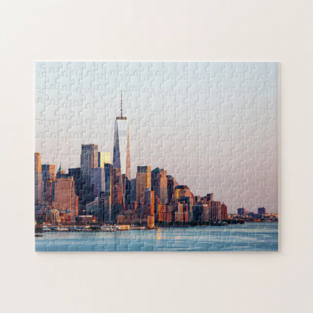 New York Sunset Skyline View of World Trade Center Jigsaw Puzzle | Zazzle
