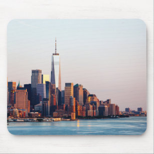 New York Sunset Skyline View of World Trade Center Mouse Pad