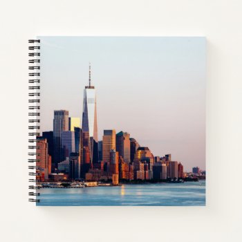 New York Sunset Skyline View Of World Trade Center Notebook by iconicnewyork at Zazzle