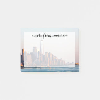 New York Sunset Skyline View of World Trade Center Post-it Notes