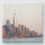 New York Sunset Skyline View Of World Trade Center Stone Coaster at Zazzle