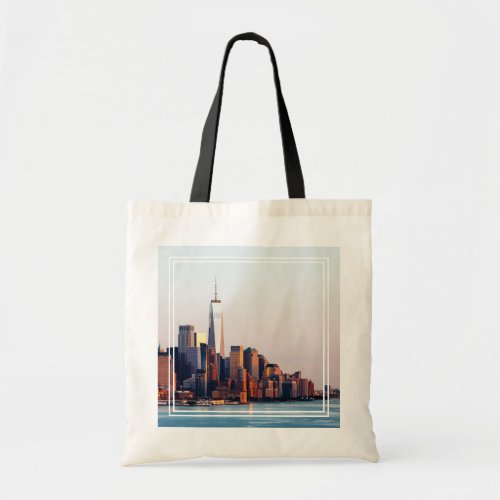 New York Sunset Skyline View of World Trade Center Tote Bag