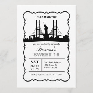 New York Sweet Sixteen Invitation