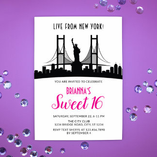 New York Sweet Sixteen Invitation