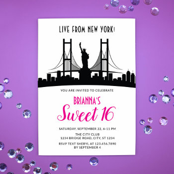 New York Sweet Sixteen Invitation by marlenedesigner at Zazzle