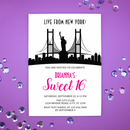 New York Sweet Sixteen Invitation
