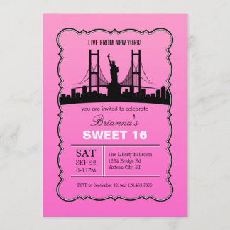 New York Sweet Sixteen Invitation
