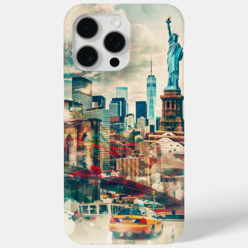 New_York Symphony Statue of Liberty  Yellow Taxi iPhone 15 Pro Max Case