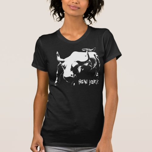 New York T_shirt Womens NY Bull Souvenir Top