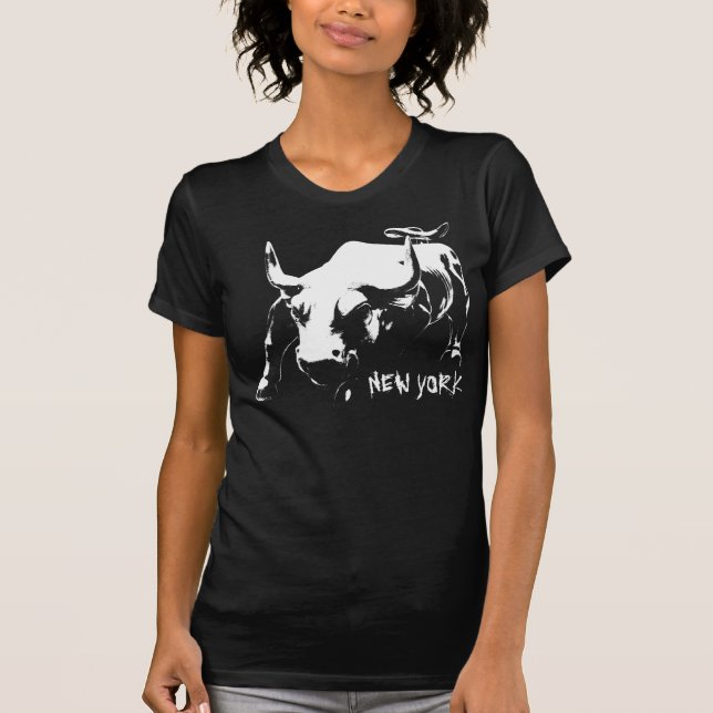 New York T-shirt Women's NY Bull Souvenir Top (Front)
