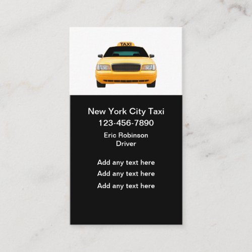New York Taxi Budget Business Cards