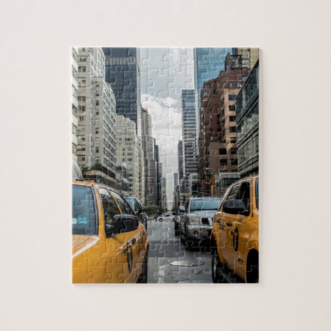 New York Taxi Cabs in the City Jigsaw Puzzle (Vertical)