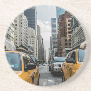 New York Taxi Cabs in the City Sandstone Coaster