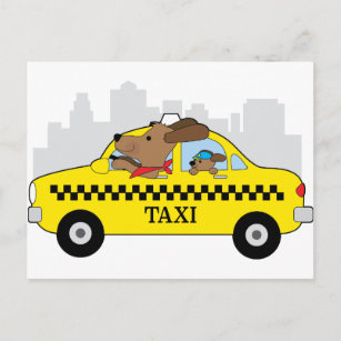 New York Taxi Dog Postcard