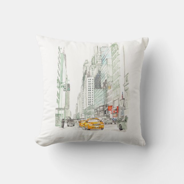 New York taxi Throw Pillow (Front)