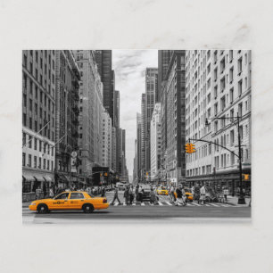 New York Taxi Urban City Color Pop Photography Postcard