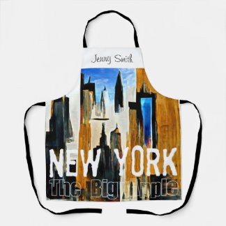 New York The Big Apple Abstract Painting Apron