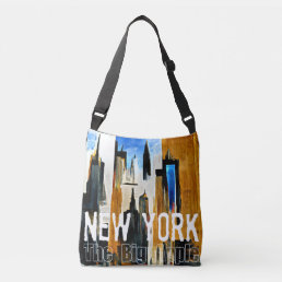 New York The Big Apple Abstract Painting Crossbody Bag