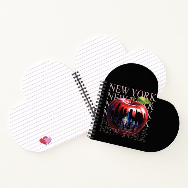 New York The Big Apple Fruit Silhouette City Notebook (Inside)