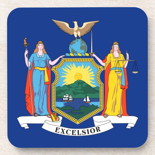 New York: The Empire State, Home Big Apple Flag Beverage Coaster (Front)