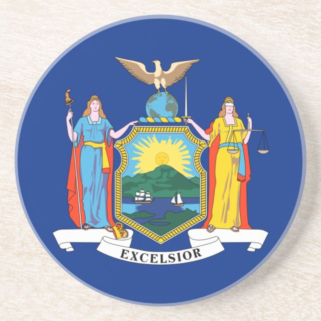 New York: The Empire State, Home Big Apple Flag Coaster (Front)