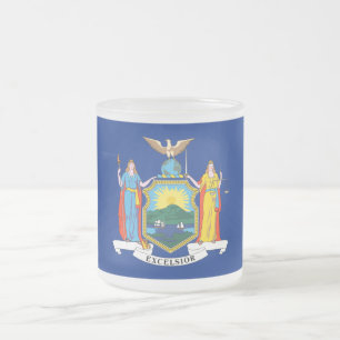 New York: The Empire State, Home Big Apple Flag Frosted Glass Coffee Mug