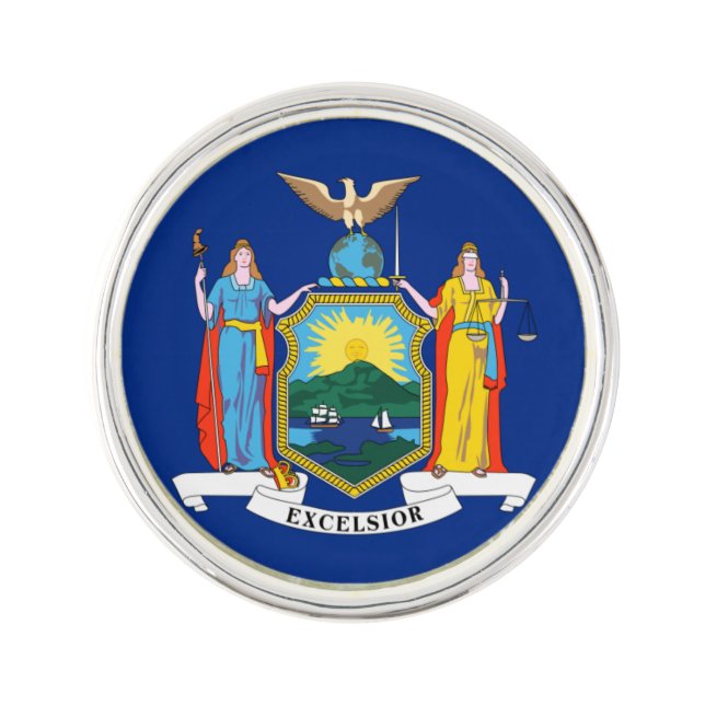 New York: The Empire State, Home Big Apple Flag Lapel Pin (Front)