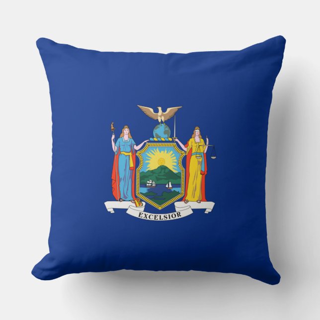 New York: The Empire State, Home Big Apple Flag Throw Pillow (Front)