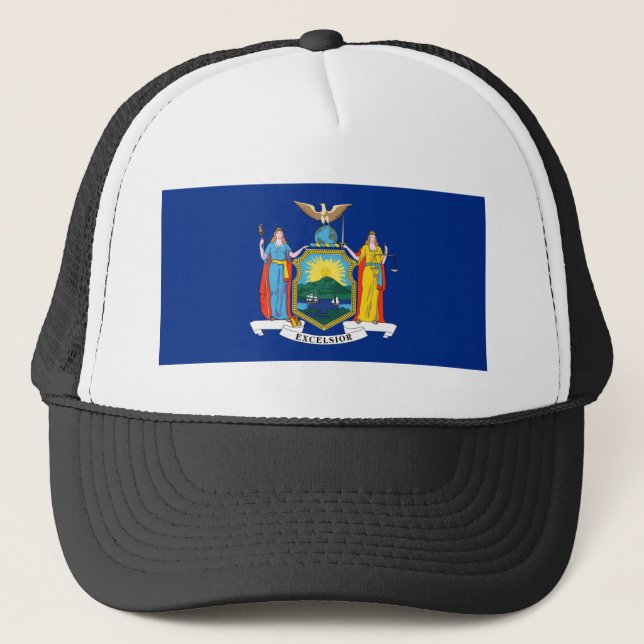 New York: The Empire State, Home Big Apple Flag Trucker Hat (Front)