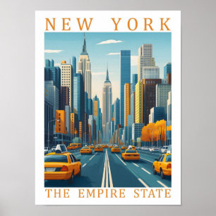 New York the Empire State USA Travel Place Poster