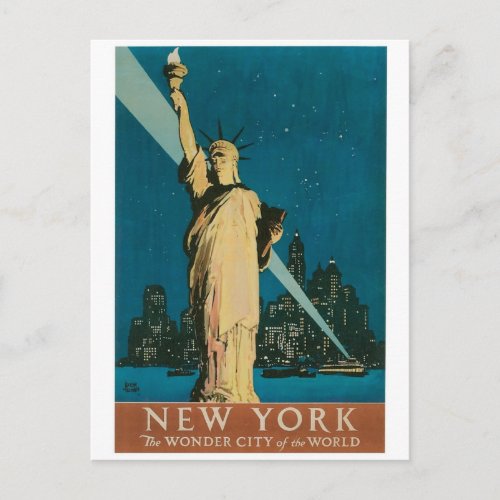 New York The Wonder City of the World Poster Postcard