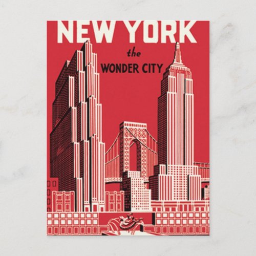 New York The wonder city Postcard