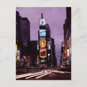 New York Times Square traffic at night Postcard